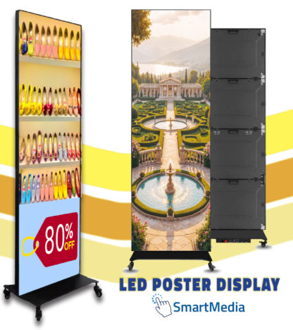 LED Poster Display SMARTMEDIA 80", pixel pitch 1,86 - Roll Up digitale Pubblicitario - immagine 2