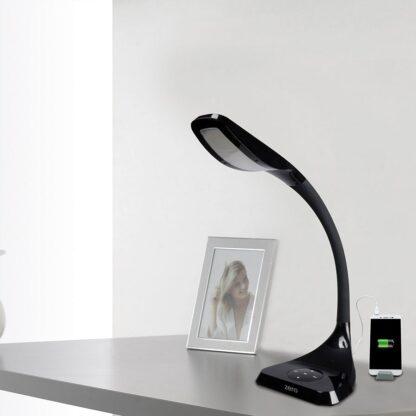 Lampada LED nera con charger USB e speaker bluetooth - immagine 2